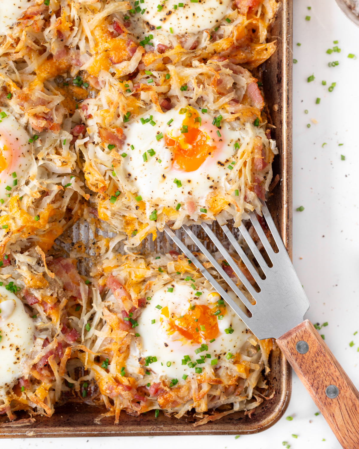 Sheet pan Breakfast Egg Nests