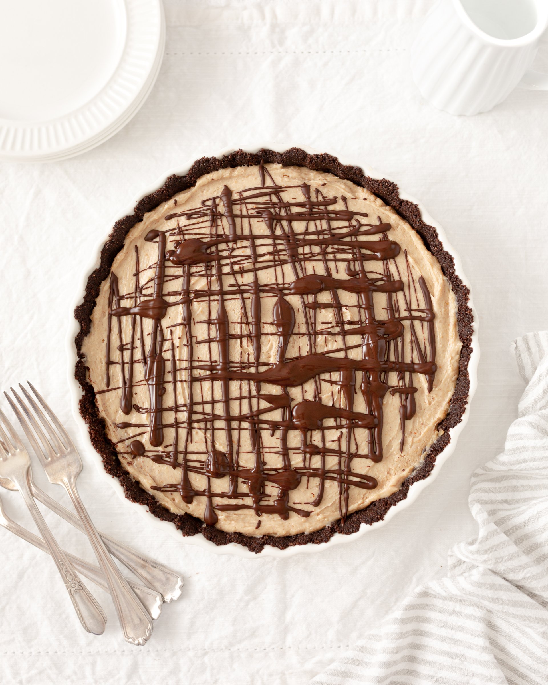 GF Chocolate Peanut Butter Pie (top down)