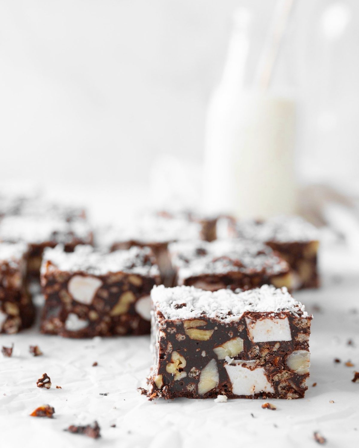 No-bake Rocky Road Bars (straight on)