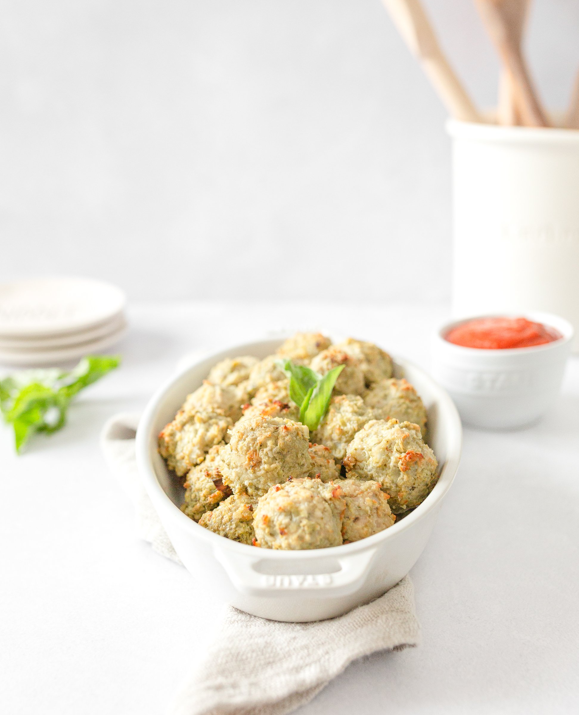 Gluten-free Pesto Chicken Meatballs