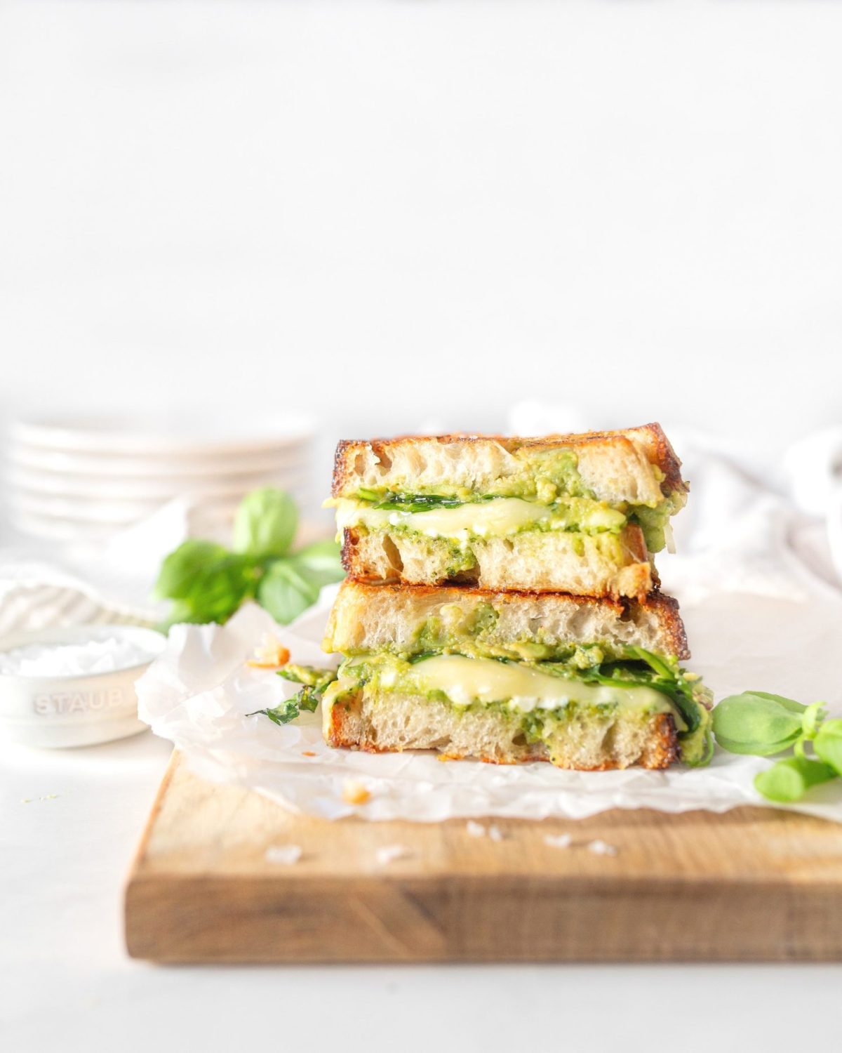 Grilled Pesto Avocado and Feta Sandwich