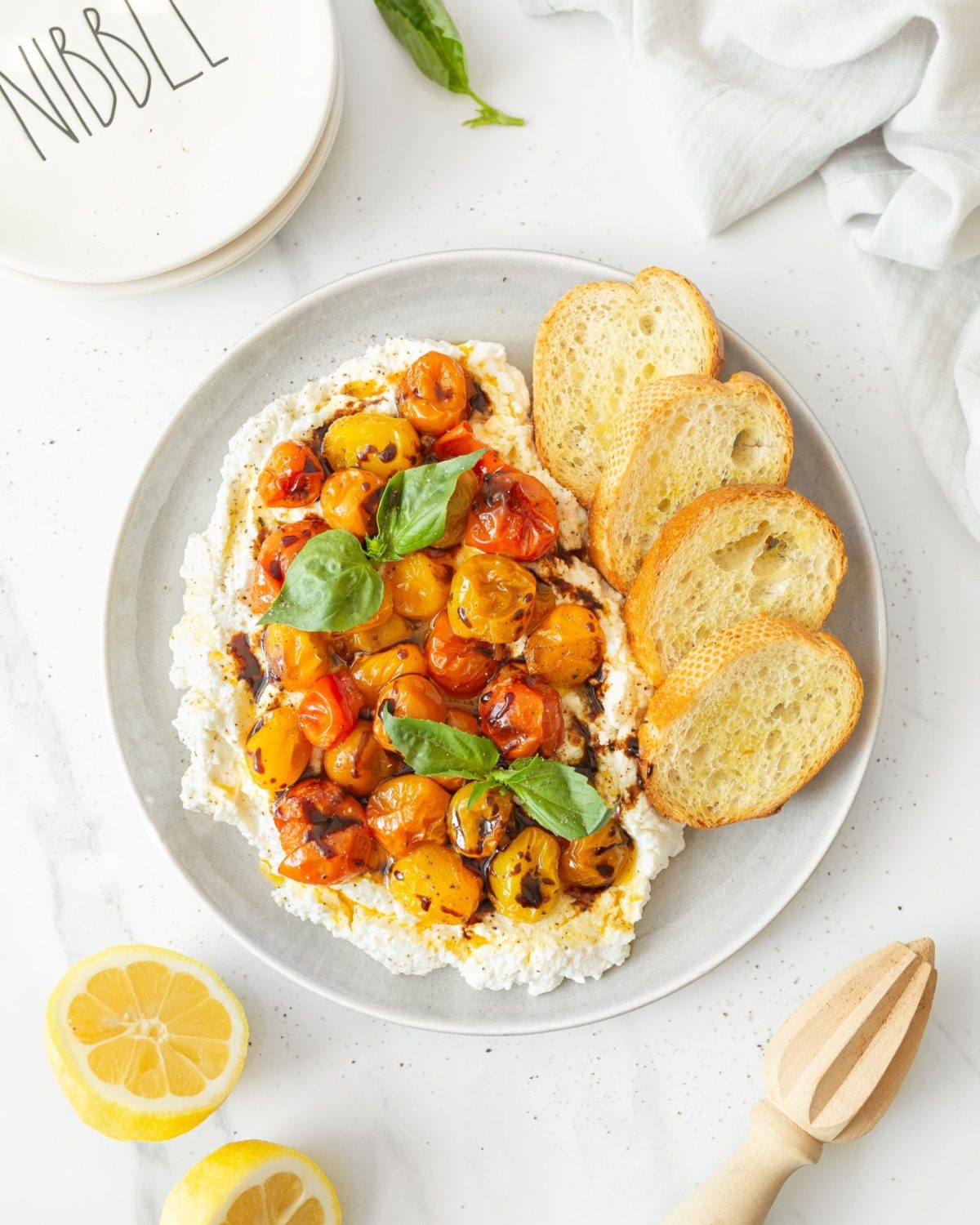Whipped Ricotta with Roasted Tomatoes and Basil
